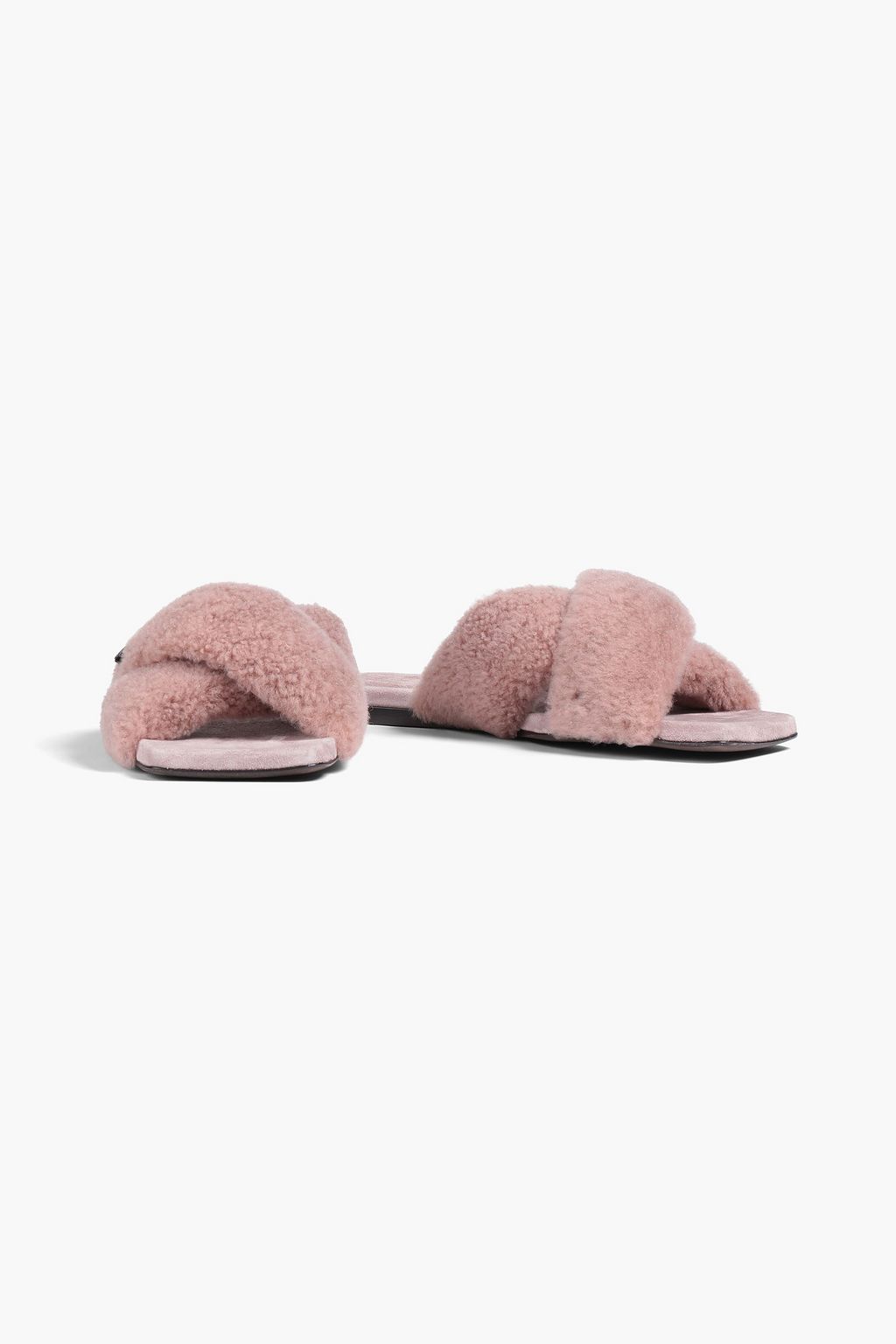 BRUNELLO CUCINELLI Bead-embellished shearling slides