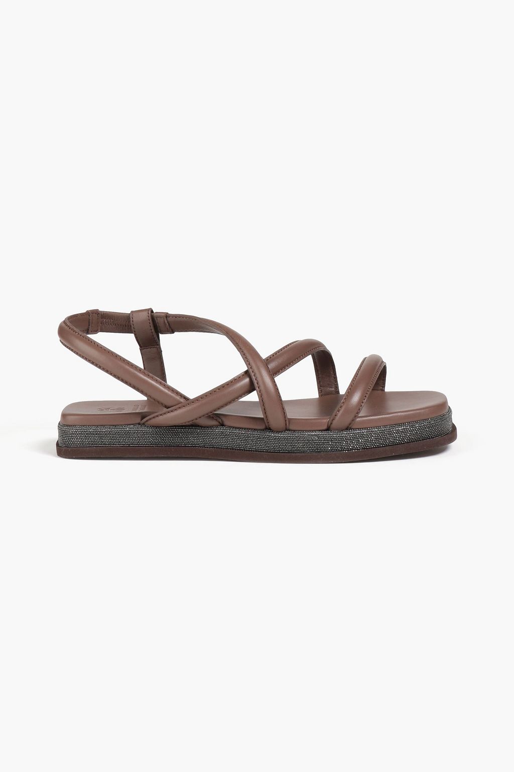 BRUNELLO CUCINELLI Bead-embellished leather sandals | THE OUTNET