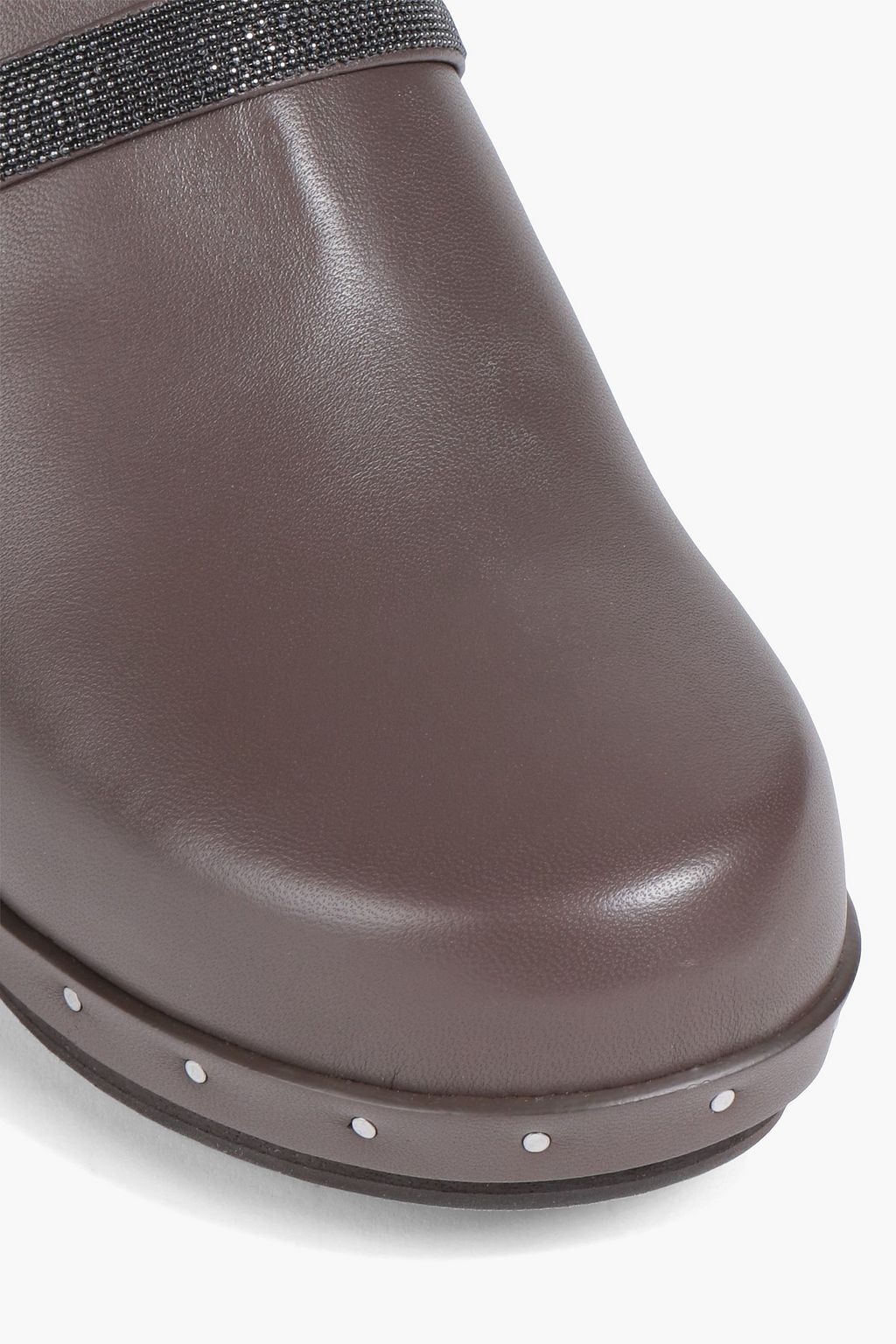 BRUNELLO CUCINELLI Embellished leather mules