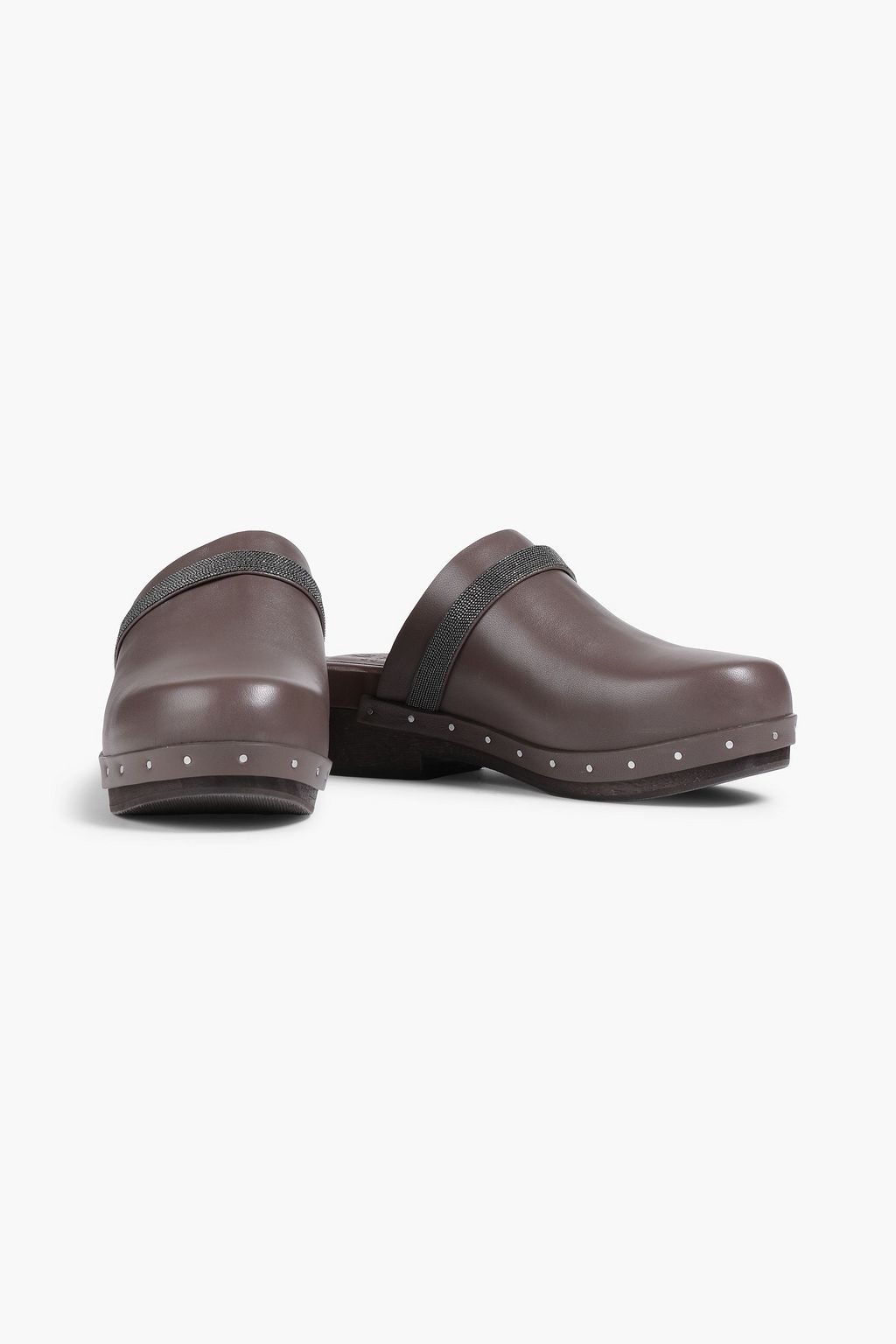 BRUNELLO CUCINELLI Embellished leather mules