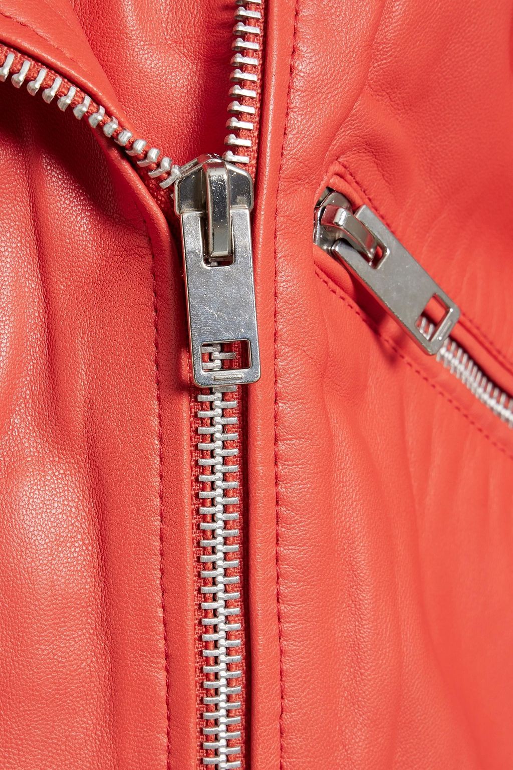 WALTER BAKER Allison belted leather biker jacket
