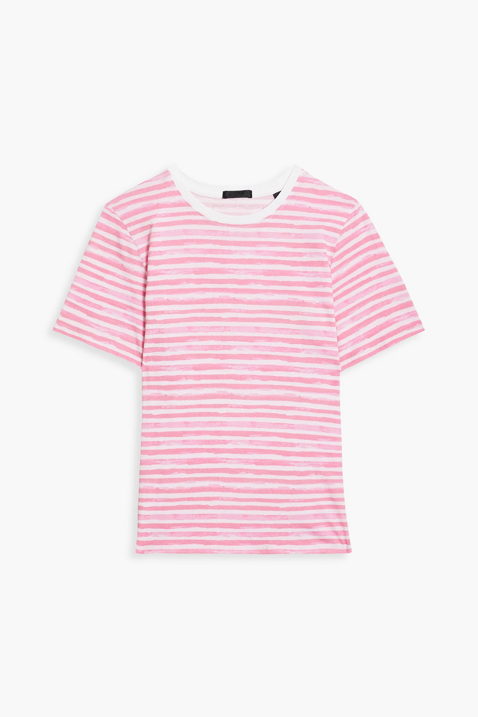 Atm Anthony Thomas Melillo Striped Cotton-jersey T-shirt In Baby Pink