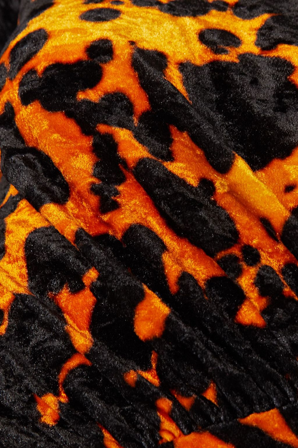 DRIES VAN NOTEN Printed chenille turtleneck midi dress