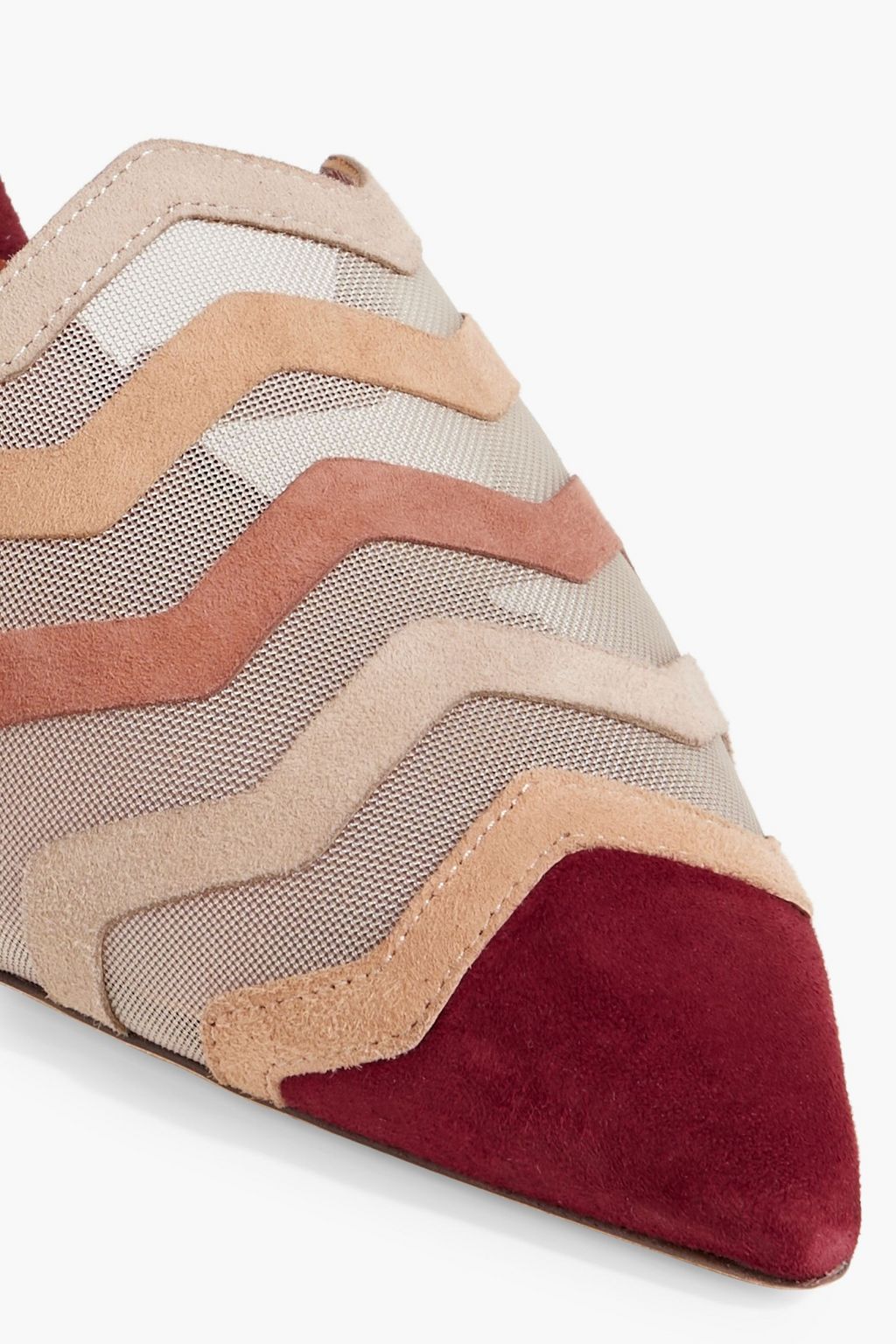 MISSONI Mesh and suede pumps