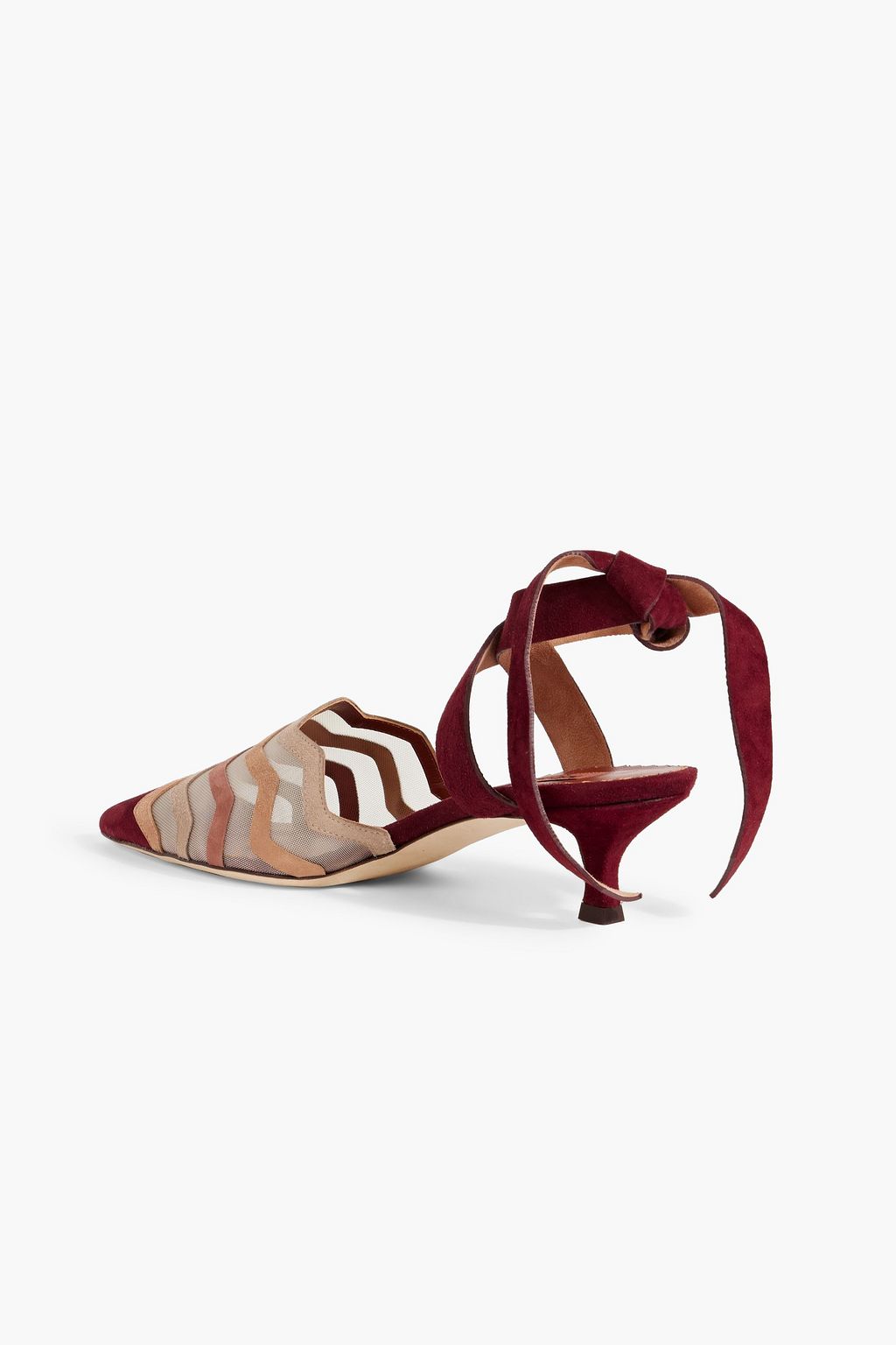 MISSONI Mesh and suede pumps