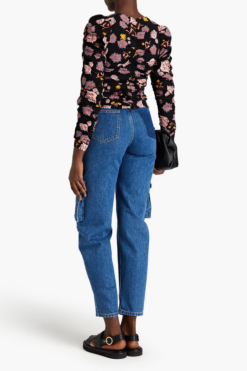 HOFMANN COPENHAGEN GABIE RUCHED PRINTED CREPE TOP