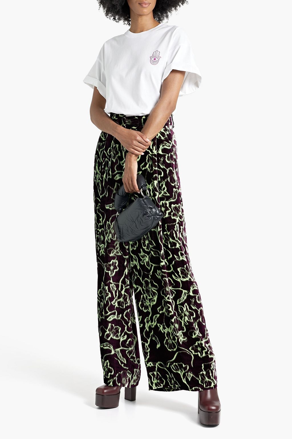 STAND STUDIO Printed cotton-jersey T-shirt