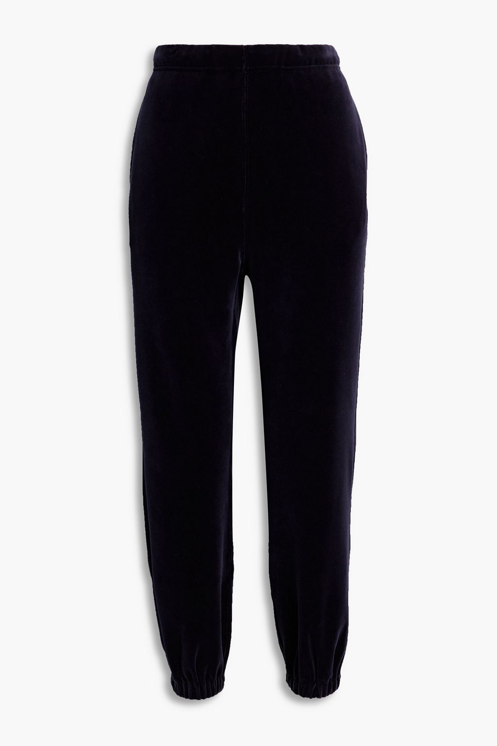 Cotton-blend velour track pants