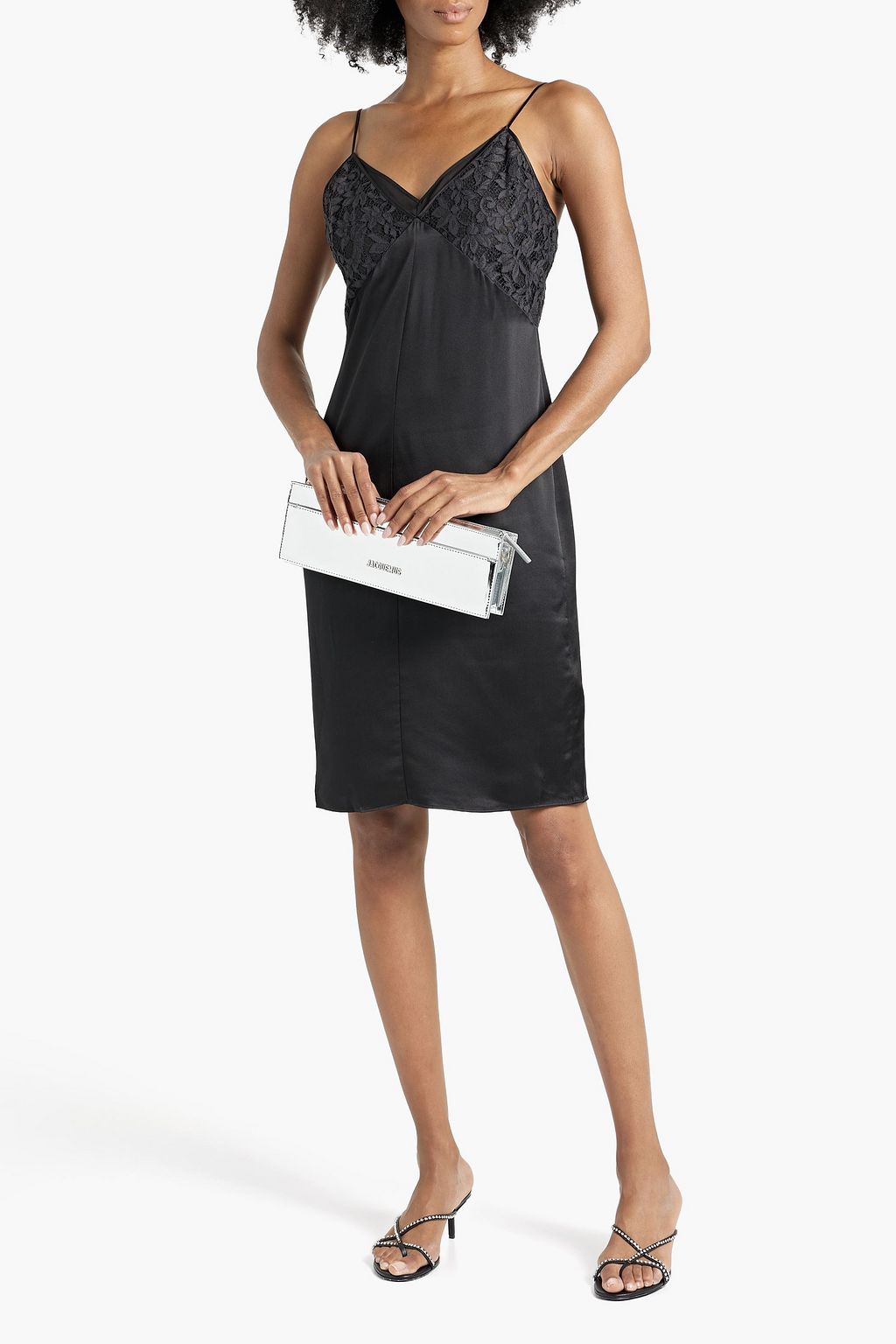 RAG & BONE Corded lace-paneled silk-satin dress