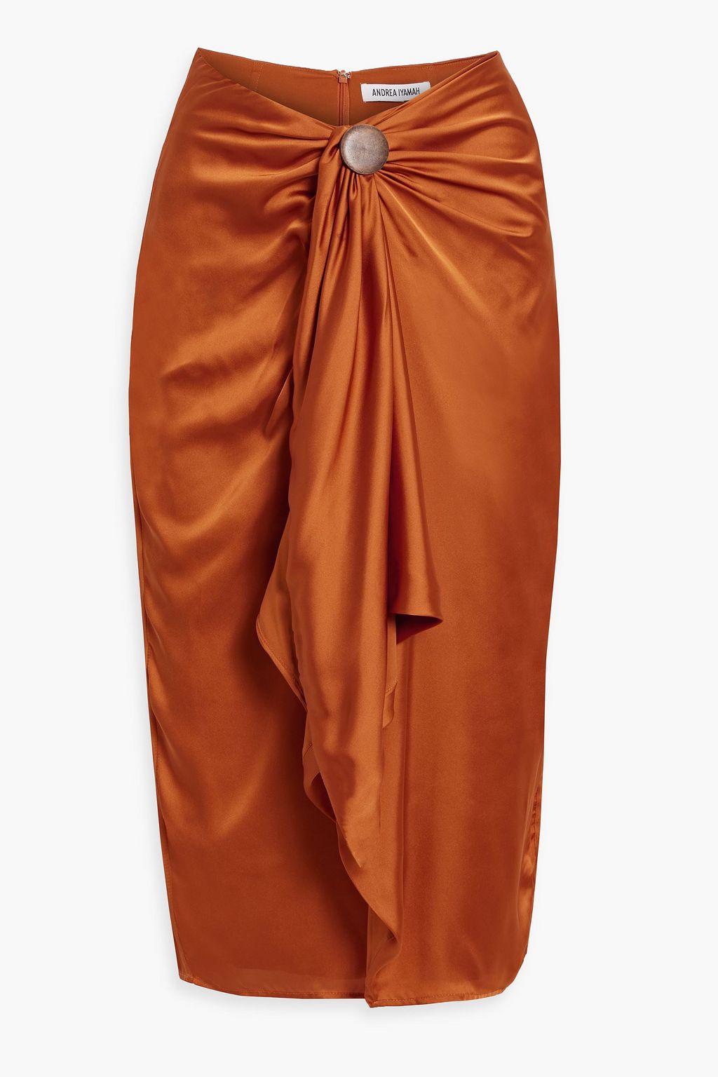 Draped satin discount midi skirt