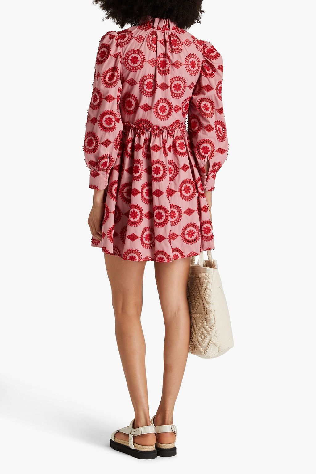 HOFMANN COPENHAGEN Ellis two-tone broderie anglaise cotton mini dress
