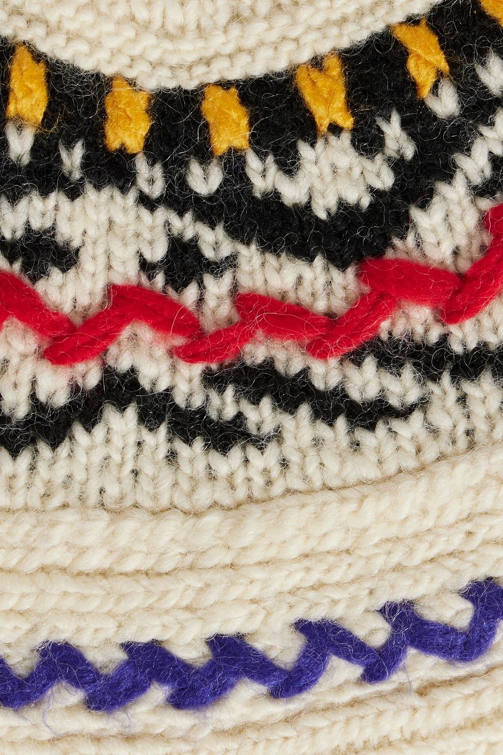 ISABEL MARANT قبعة بتصميم دلو «جالفين» من مزيج الصوف المحبوك بنمط جاكار بتصميم مطرز