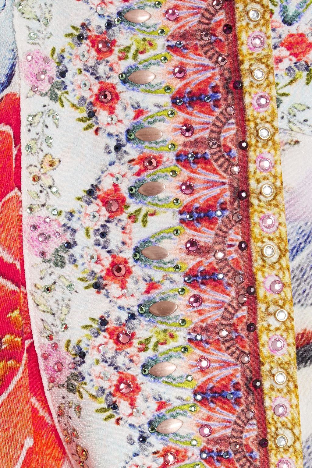 CAMILLA Embellished printed silk crepe de chine kimono