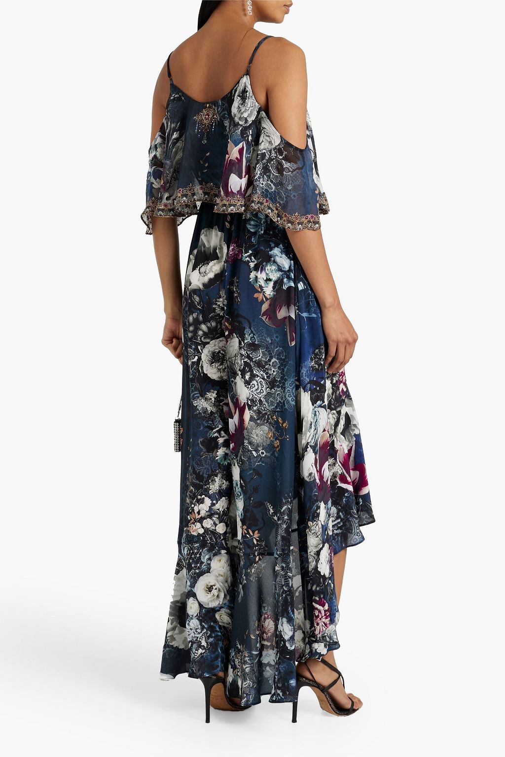 CAMILLA シルククレープデシン マキシラップドレス アシンメトリー