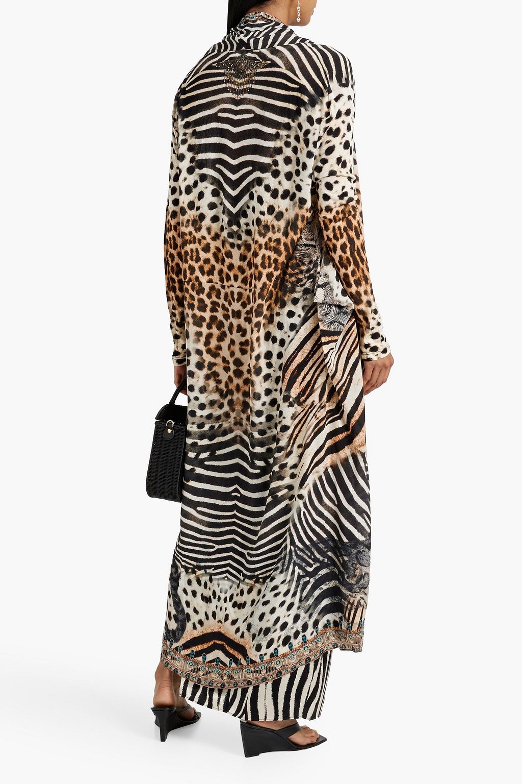 CAMILLA Draped printed silk crepe de chine kimono