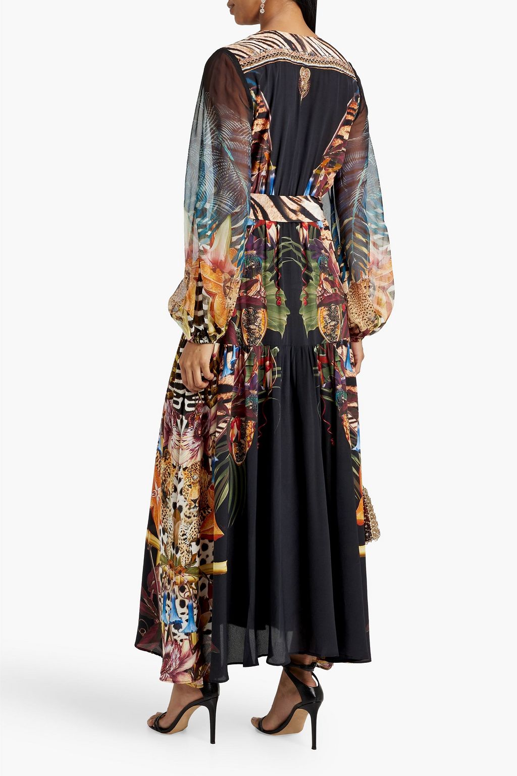CAMILLA Crystal-embellished printed silk-chiffon maxi dress