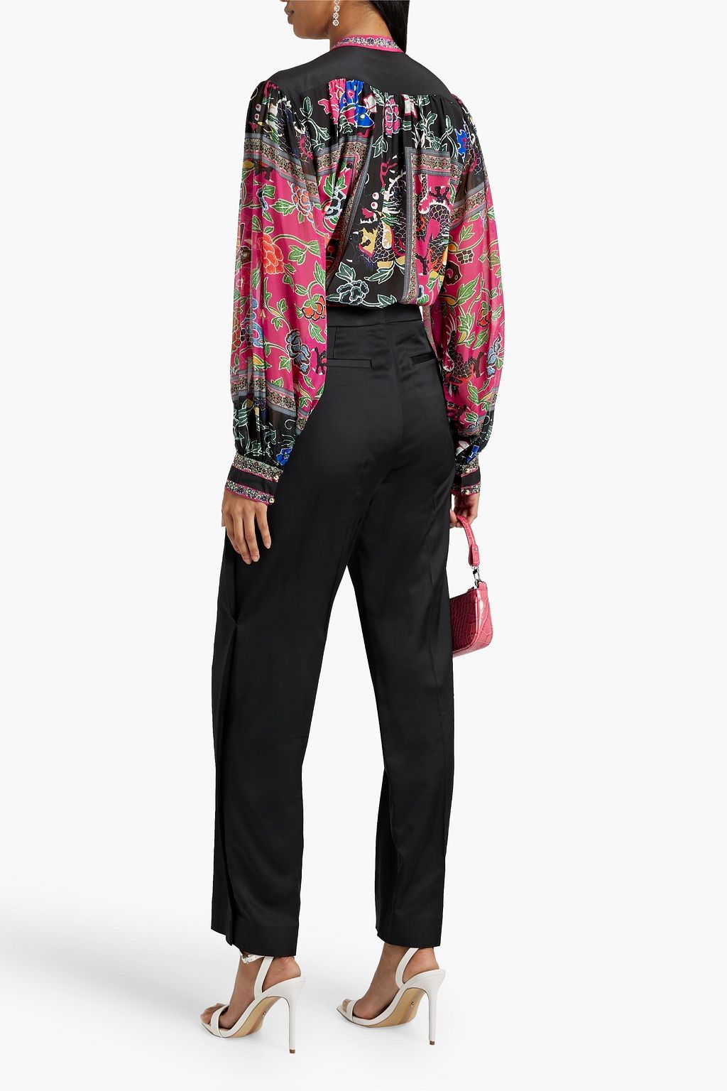 CAMILLA Crystal-embellished printed silk crepe de chine blouse