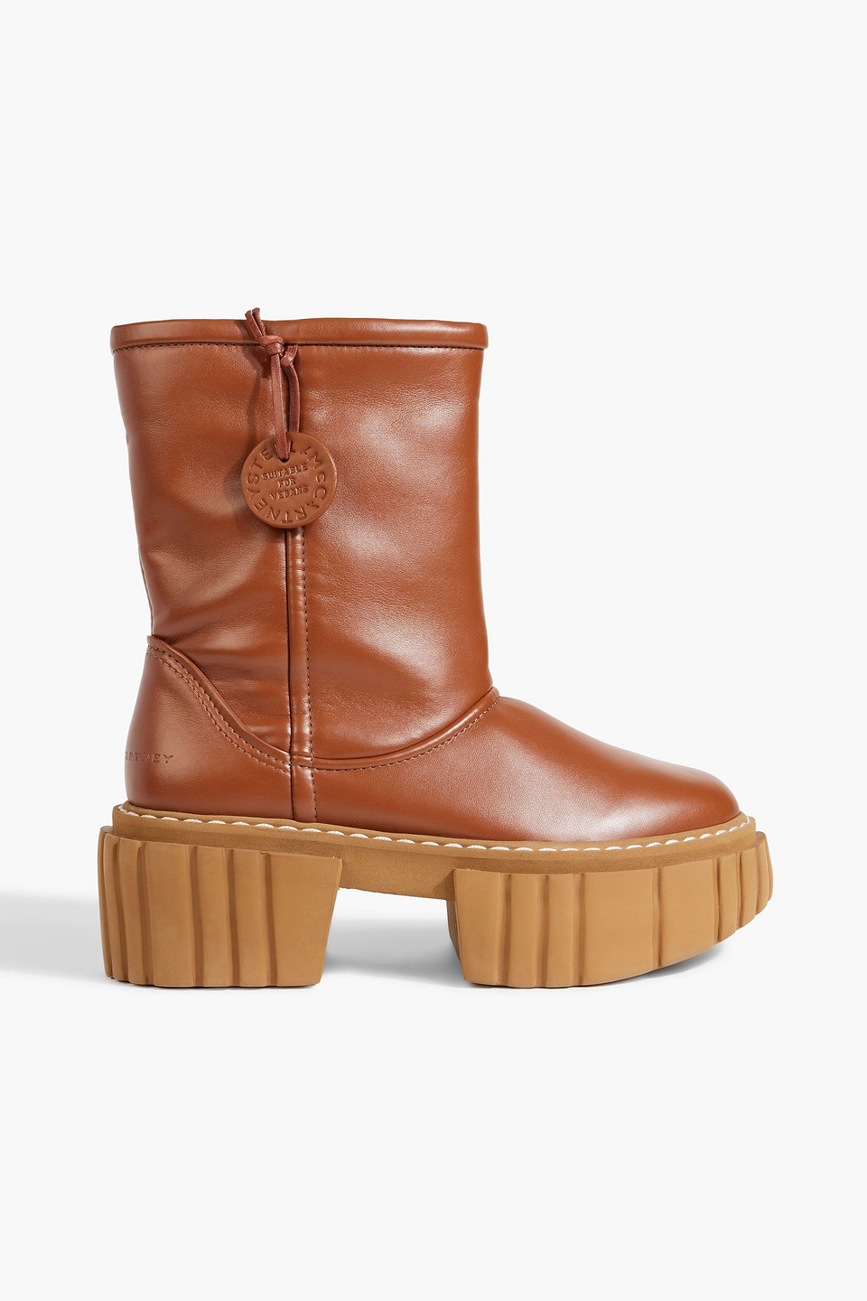 Stella Mccartney Emilie Faux Leather Platform Ankle Boots In Tan
