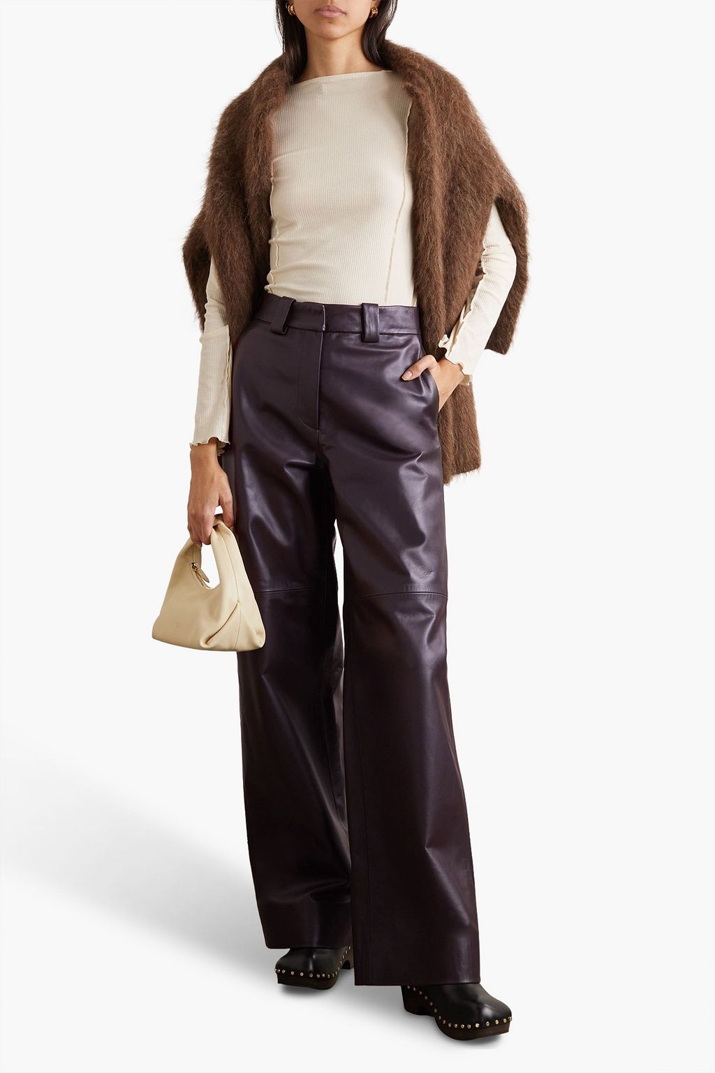 INTERIOR Marlowe leather wide-leg pants