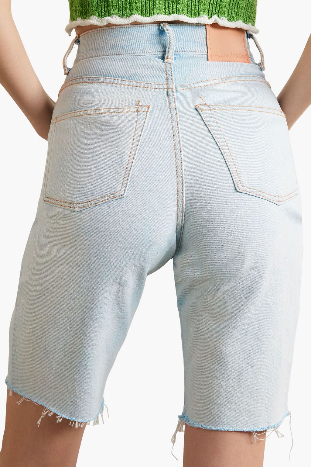 ACNE STUDIOS شورت من الجينز بحواف منسلة