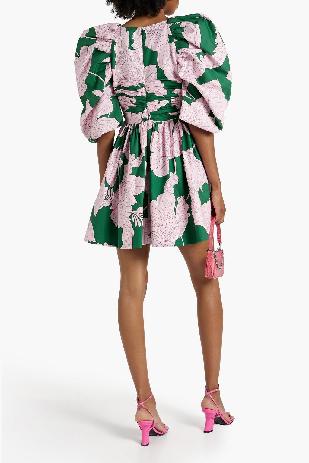 RACHEL GILBERT Floral-print cotton and silk-blend poplin mini dress
