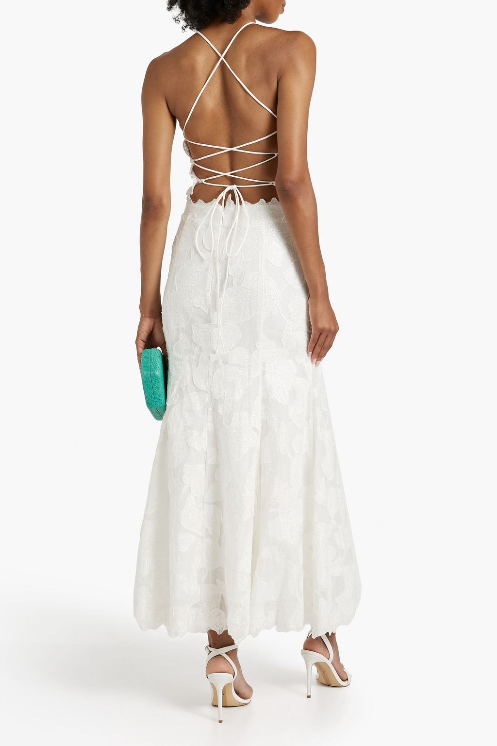 RACHEL GILBERT Emilia embroidered ramie-gauze maxi skirt