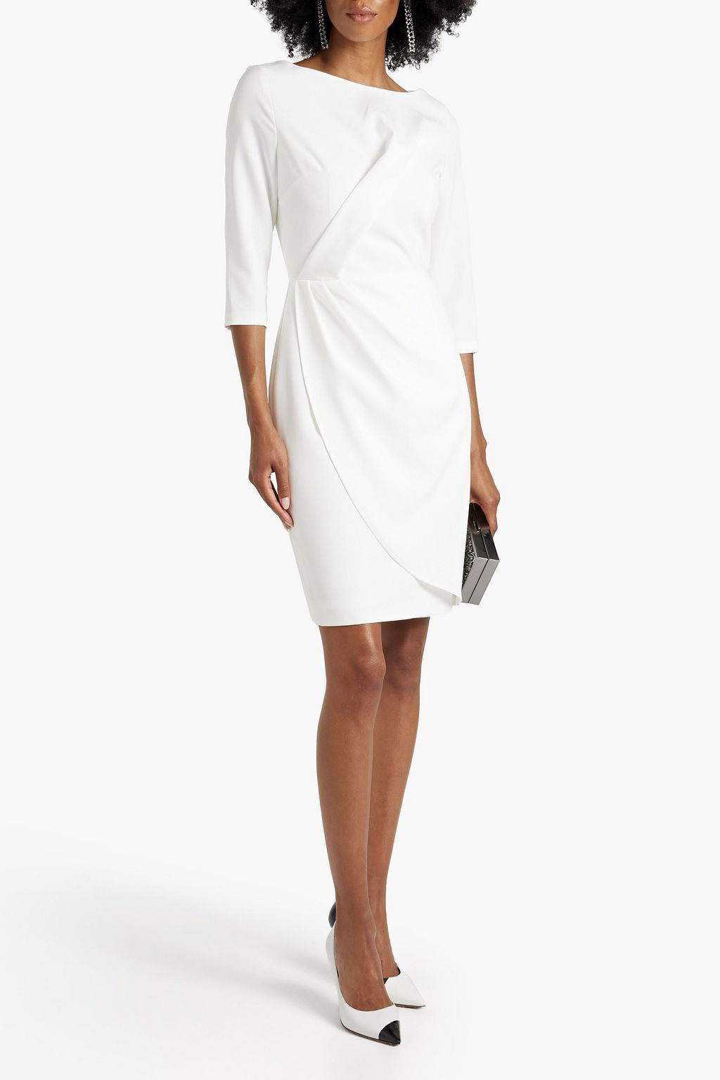 BLACK HALO Calandra wrap-effect crepe dress