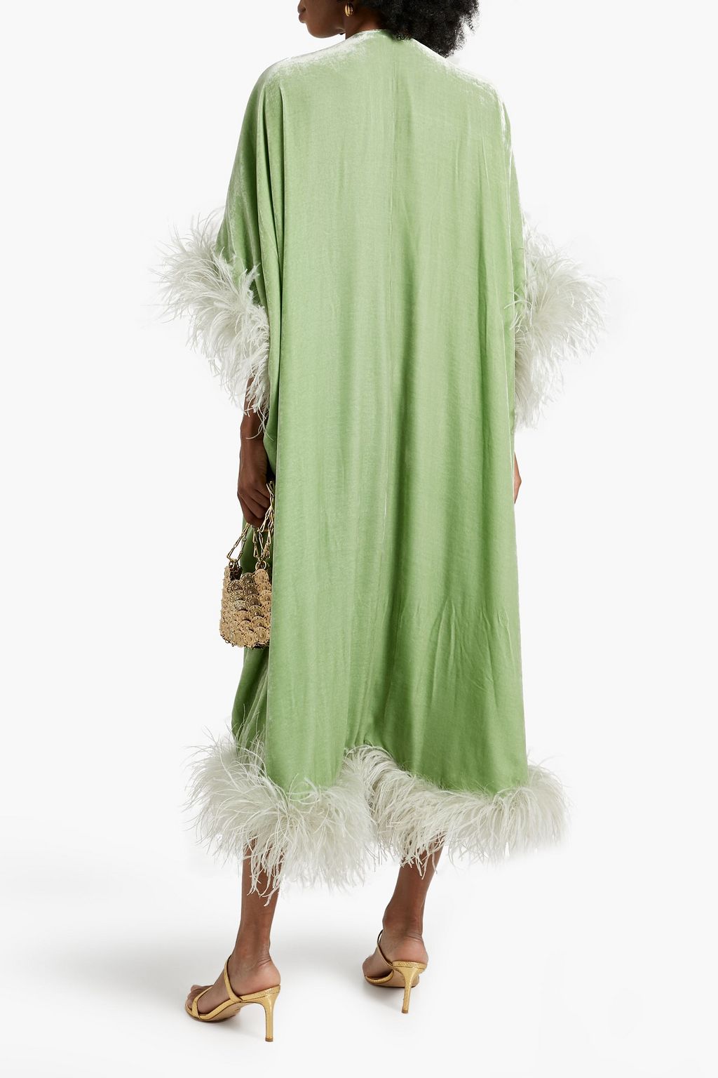 THE VAMPIRE'S WIFE The Ghosteen feather-trimmed velvet gown