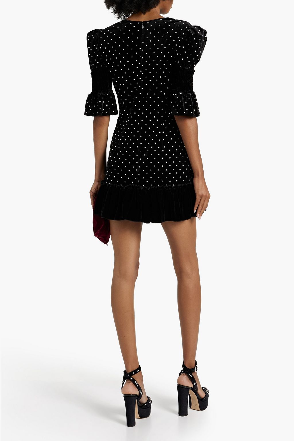 THE VAMPIRE'S WIFE Crystal-embellished velvet mini dress