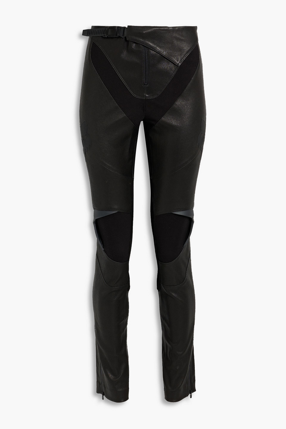 Rag & Bone Jersey, Leather And Suede Skinny Pants In Black