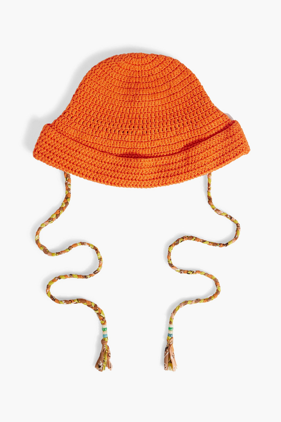 Antolina Paris Embellished Crocheted Cotton Bucket Hat In Orange
