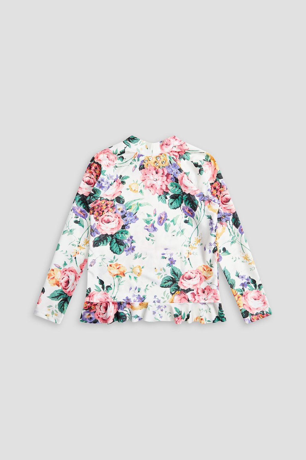 ZIMMERMANN Kids Allia ruffled floral-print rash guard