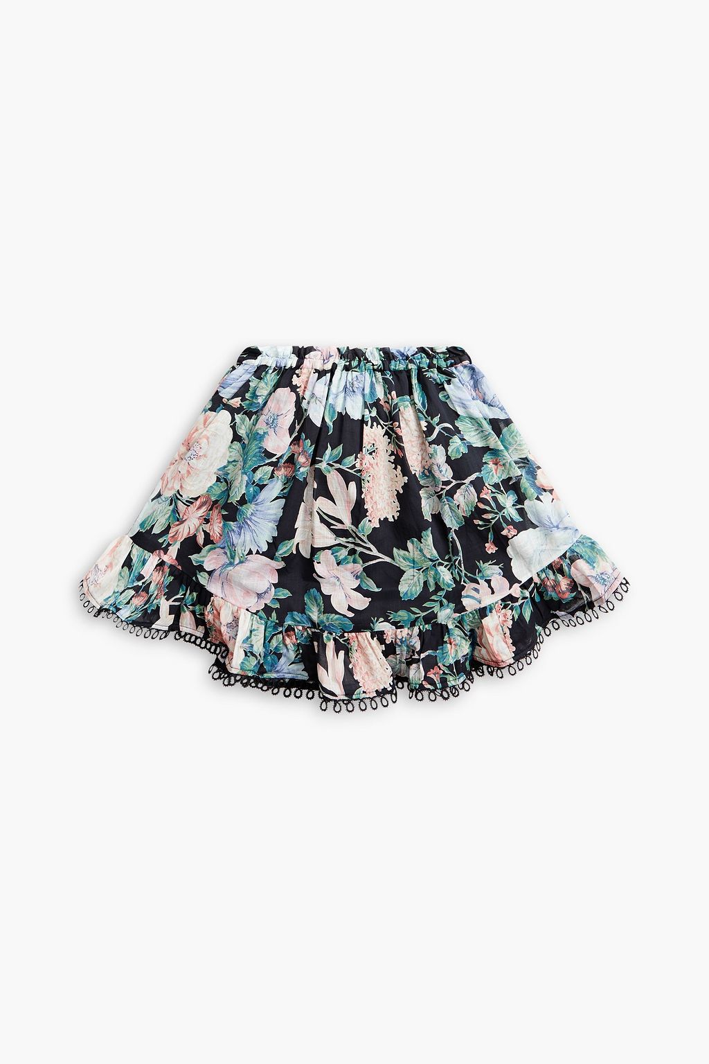 ZIMMERMANN Kids Verity ruffled floral-print cotton skirt