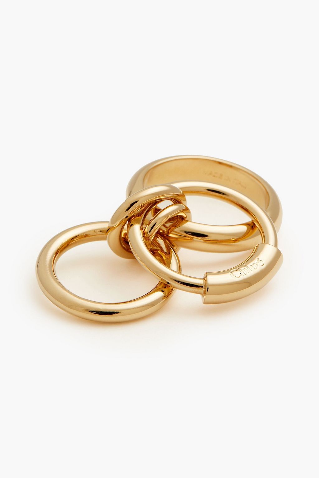 CHLOÉ Set aus drei goldfarbenen Ringen