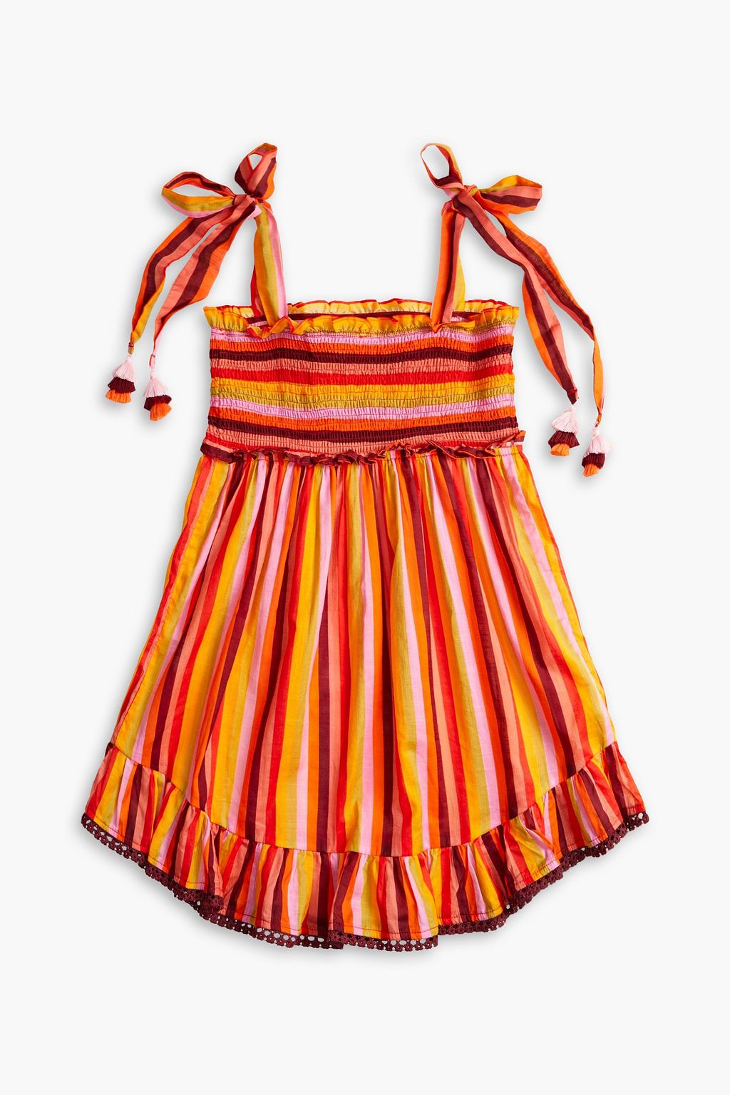 ZIMMERMANN Kids Goldie shirred striped cotton dress