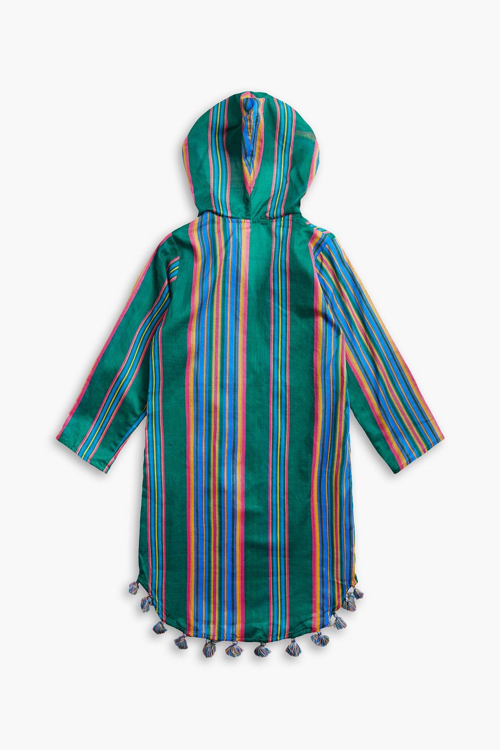 ZIMMERMANN Kids Allia striped cotton hooded coverup