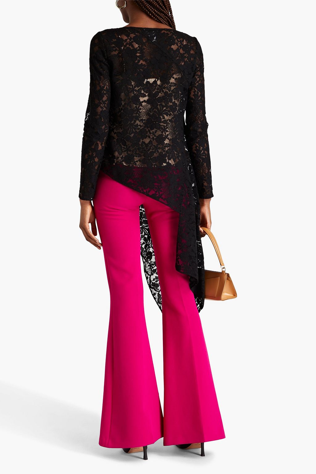 OSCAR DE LA RENTA 비대칭 코드 레이스 탑