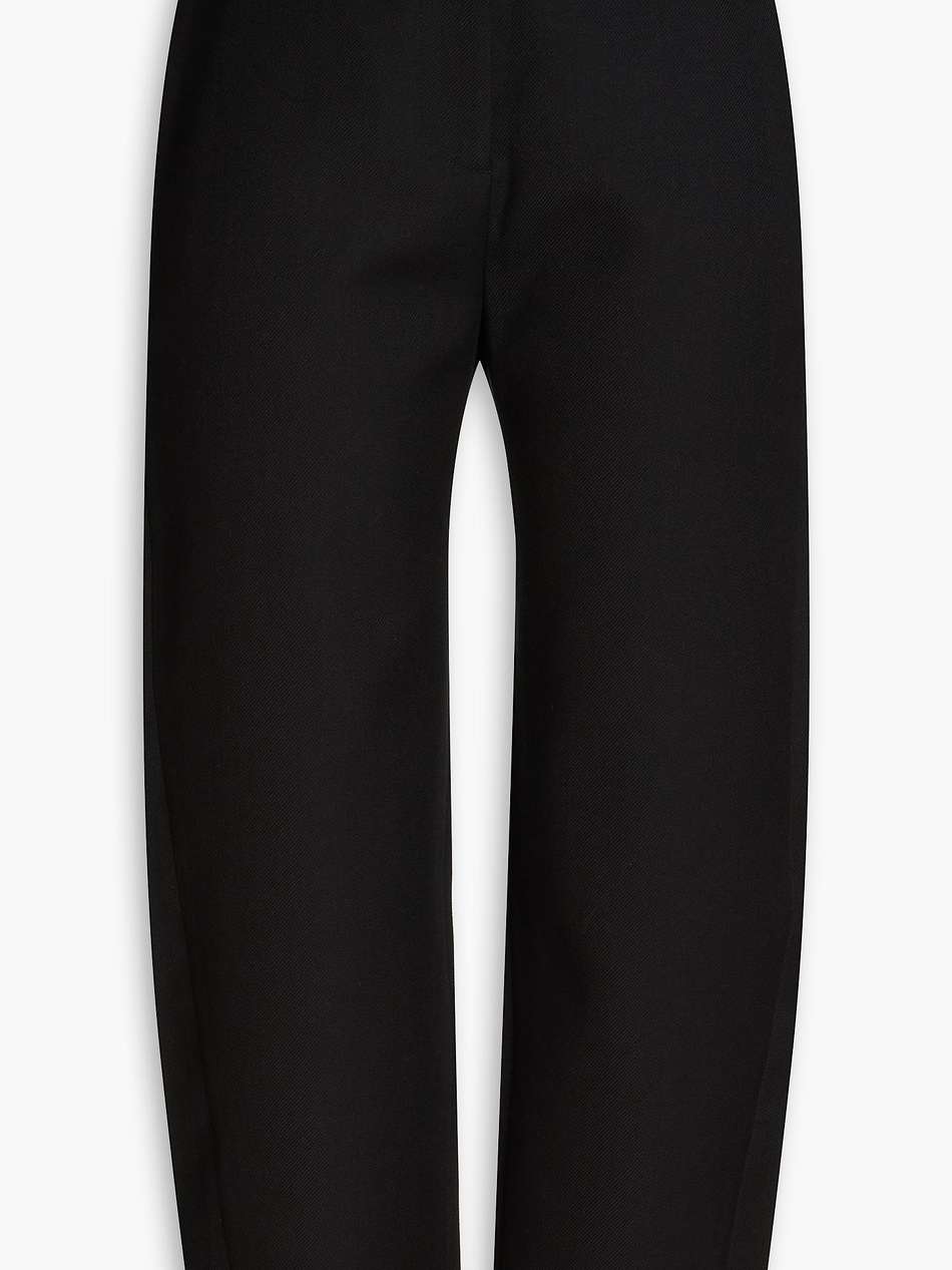 cropped cotton-blend twill tapered pants