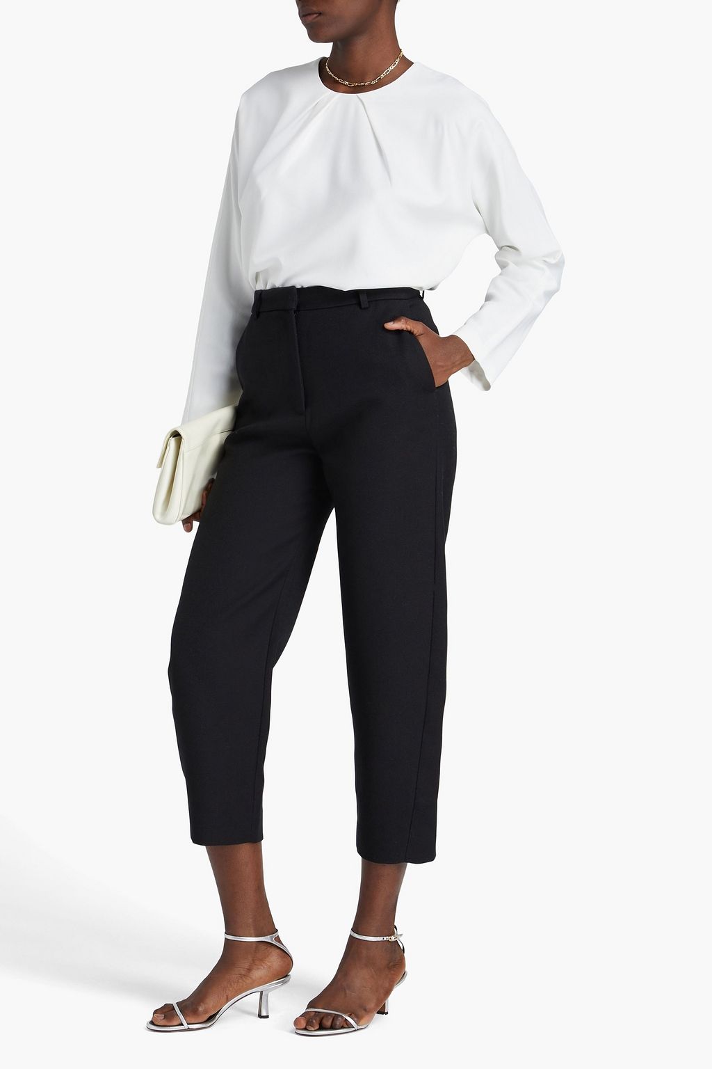 TOTEME Cropped cotton-blend twill tapered pants