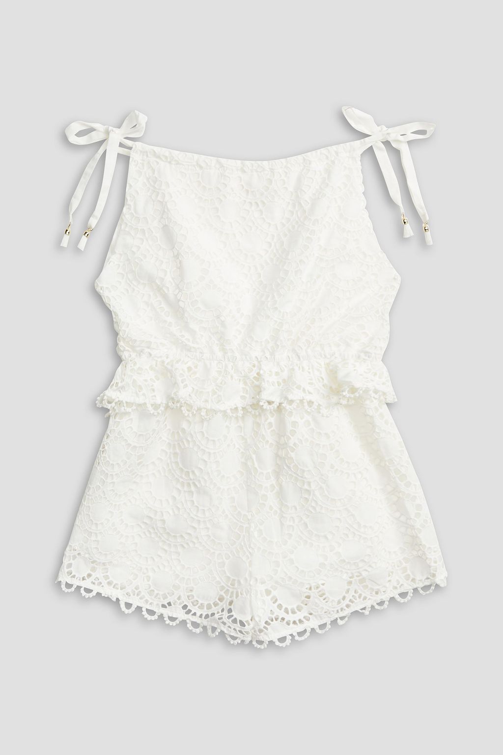 ZIMMERMANN Kids Allia ruffled broderie anglaise cotton playsuit