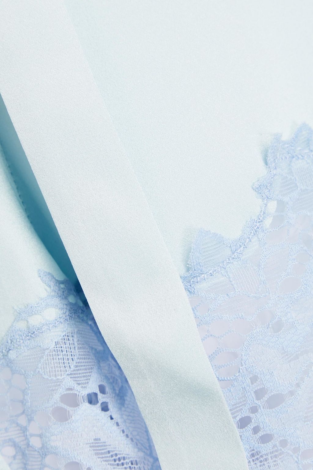GINIA Lace-trimmed silk-charmeuse pajama shorts
