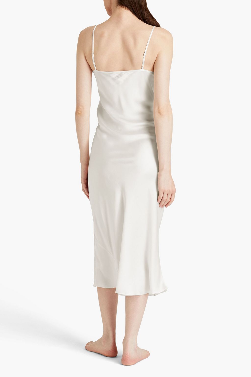 GINIA Lace-trimmed silk-satin nightdress