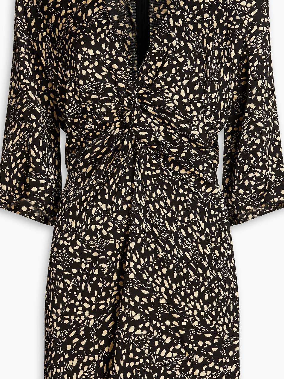 erika twisted printed satin-jacquard mini dress