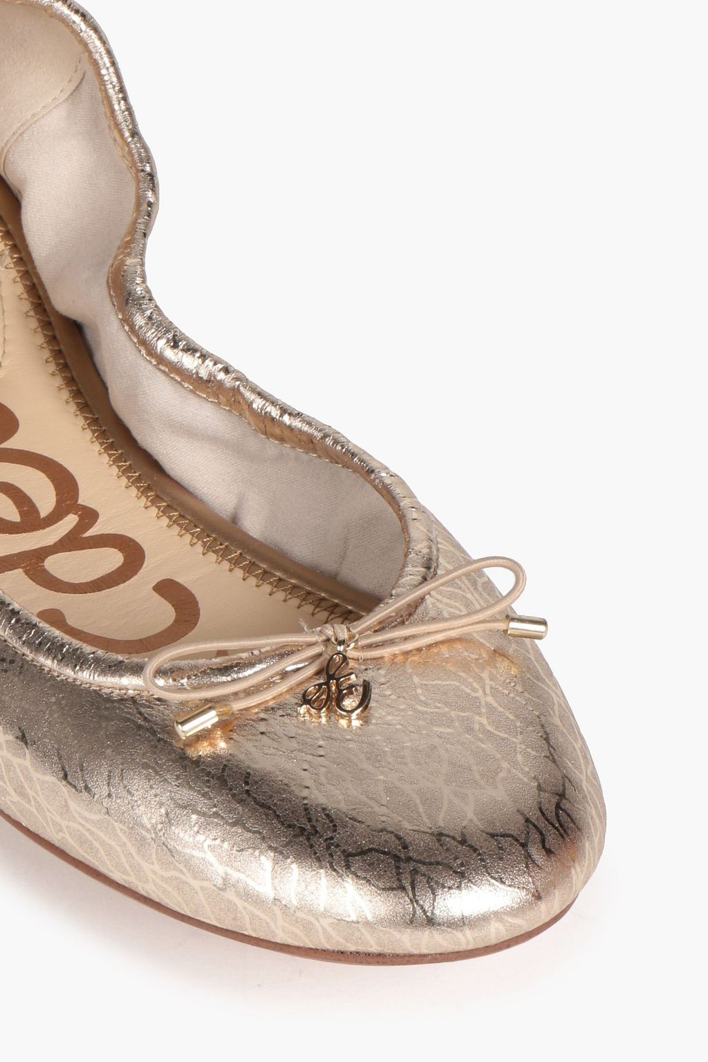 SAM EDELMAN Felicia printed metallic leather ballet flats