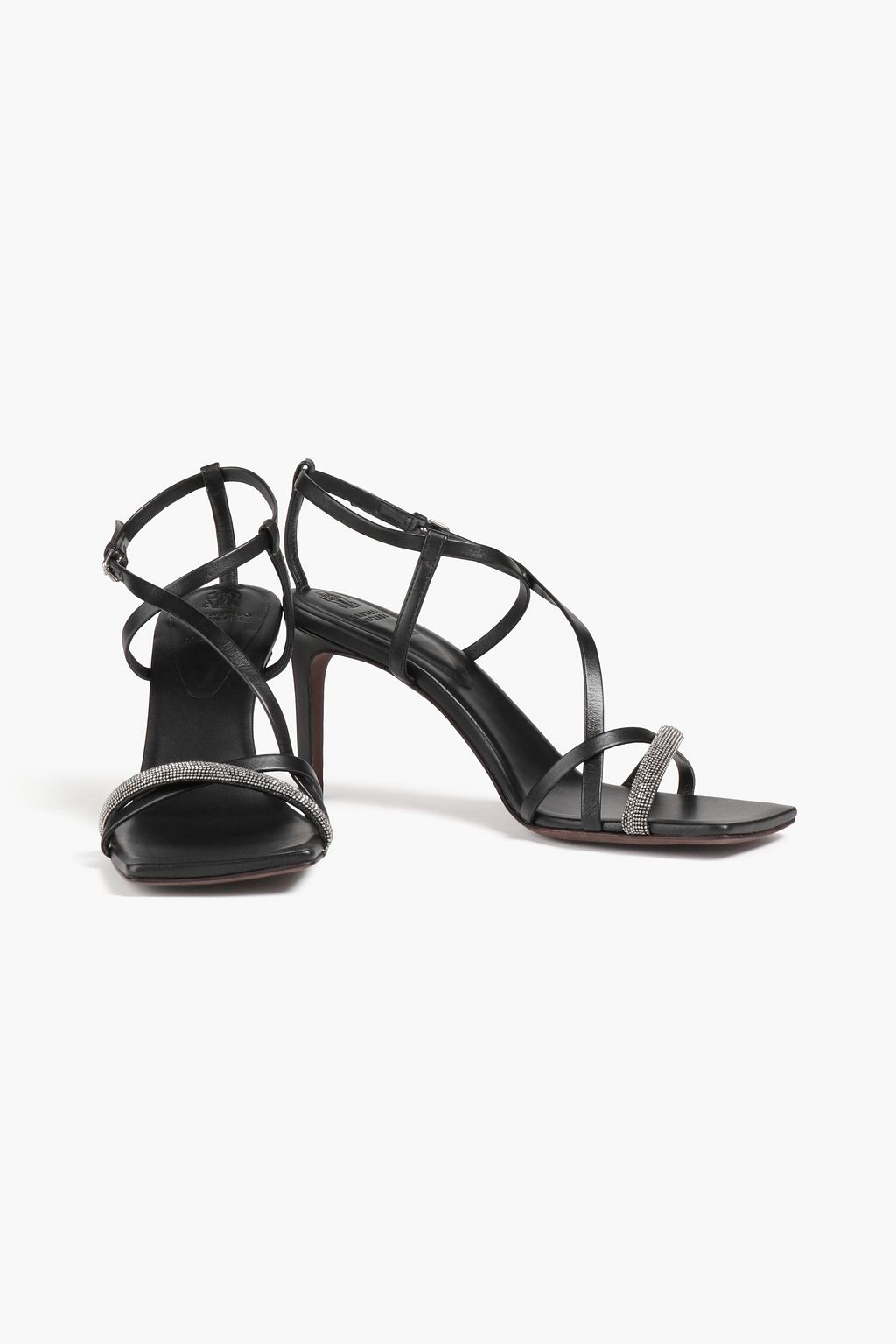 BRUNELLO CUCINELLI Sandalen aus Leder mit Zierperlen