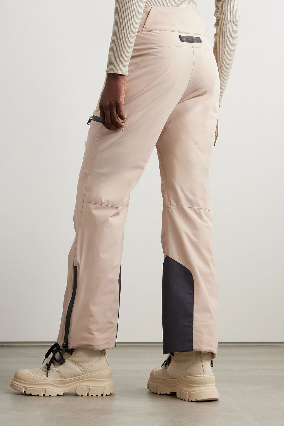 Brunello Cucinelli Padded Cotton-corduroy Flared Ski Pants In Neutral