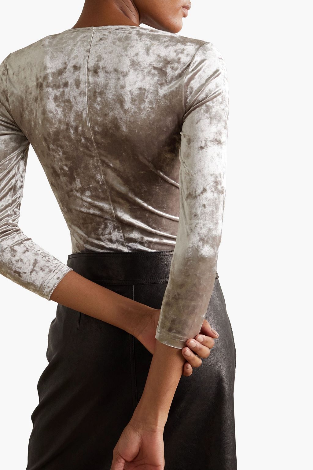 ISABEL MARANT Gubaia knotted stretch crushed-velvet top