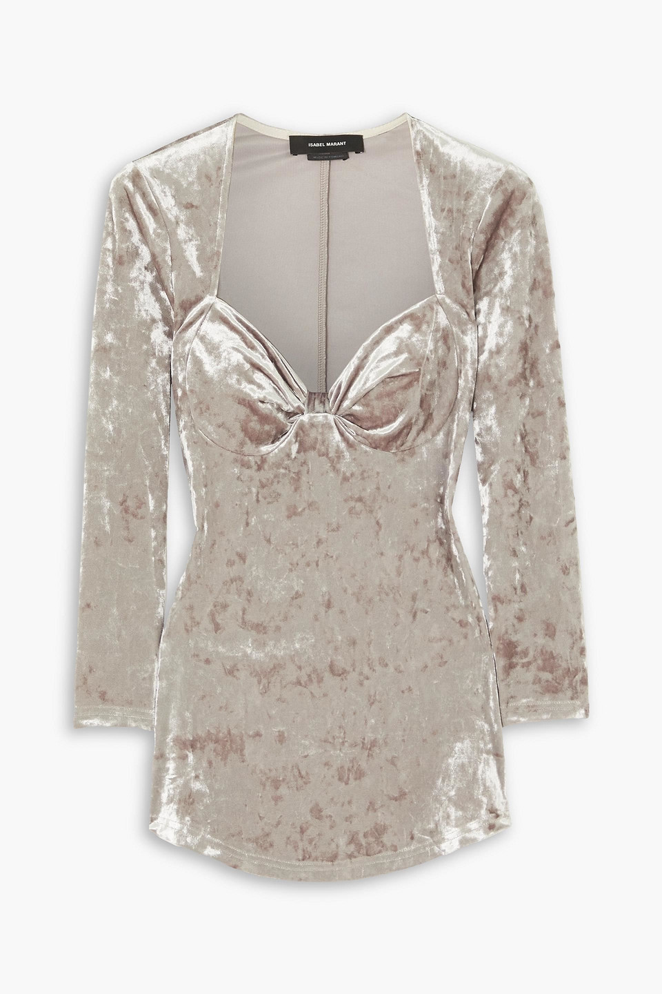 Isabel Marant Gubaia Stretch Velvet Top In Steingrau