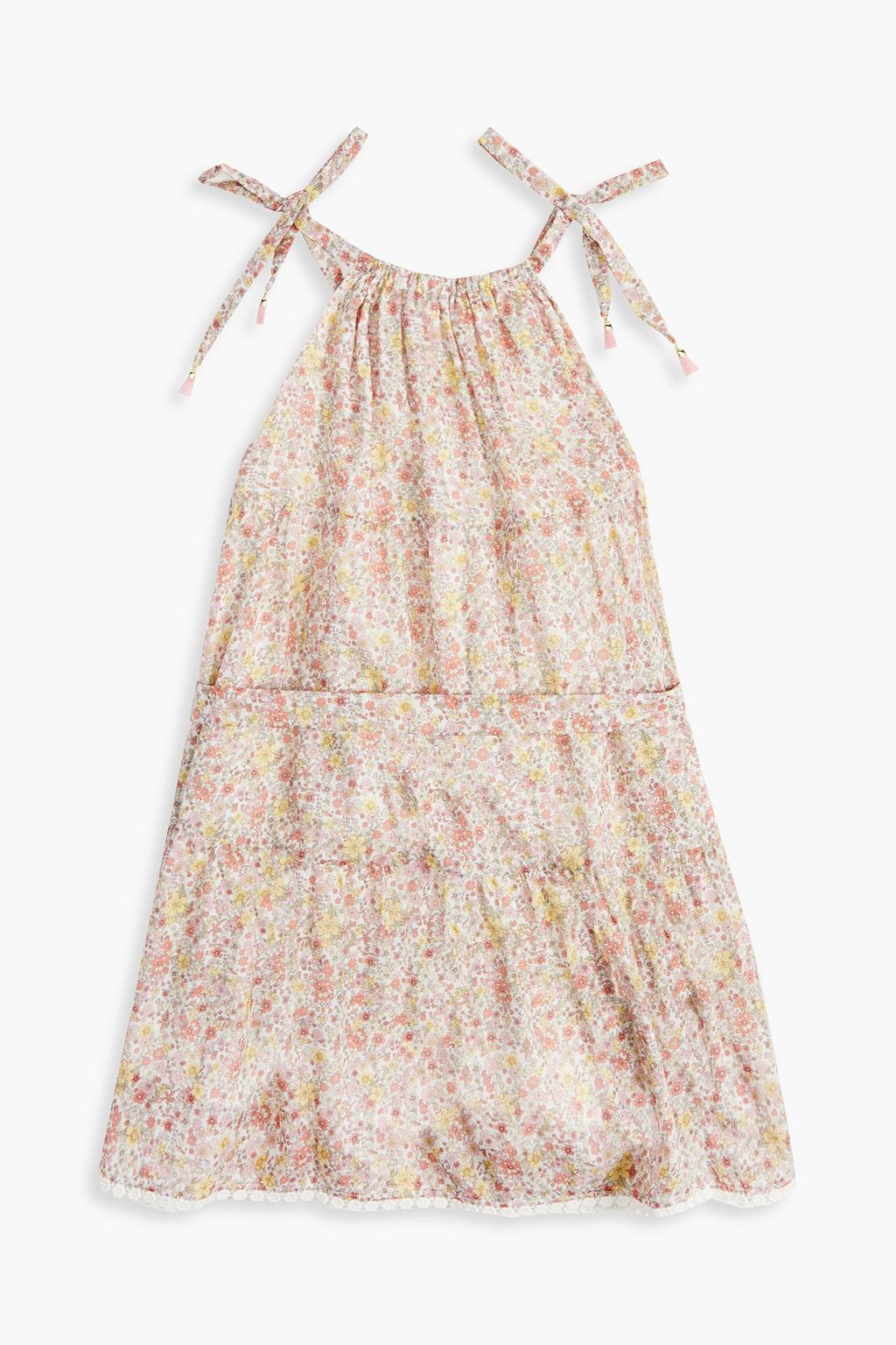 ZIMMERMANN Kids Carnaby belted floral-print cotton dress