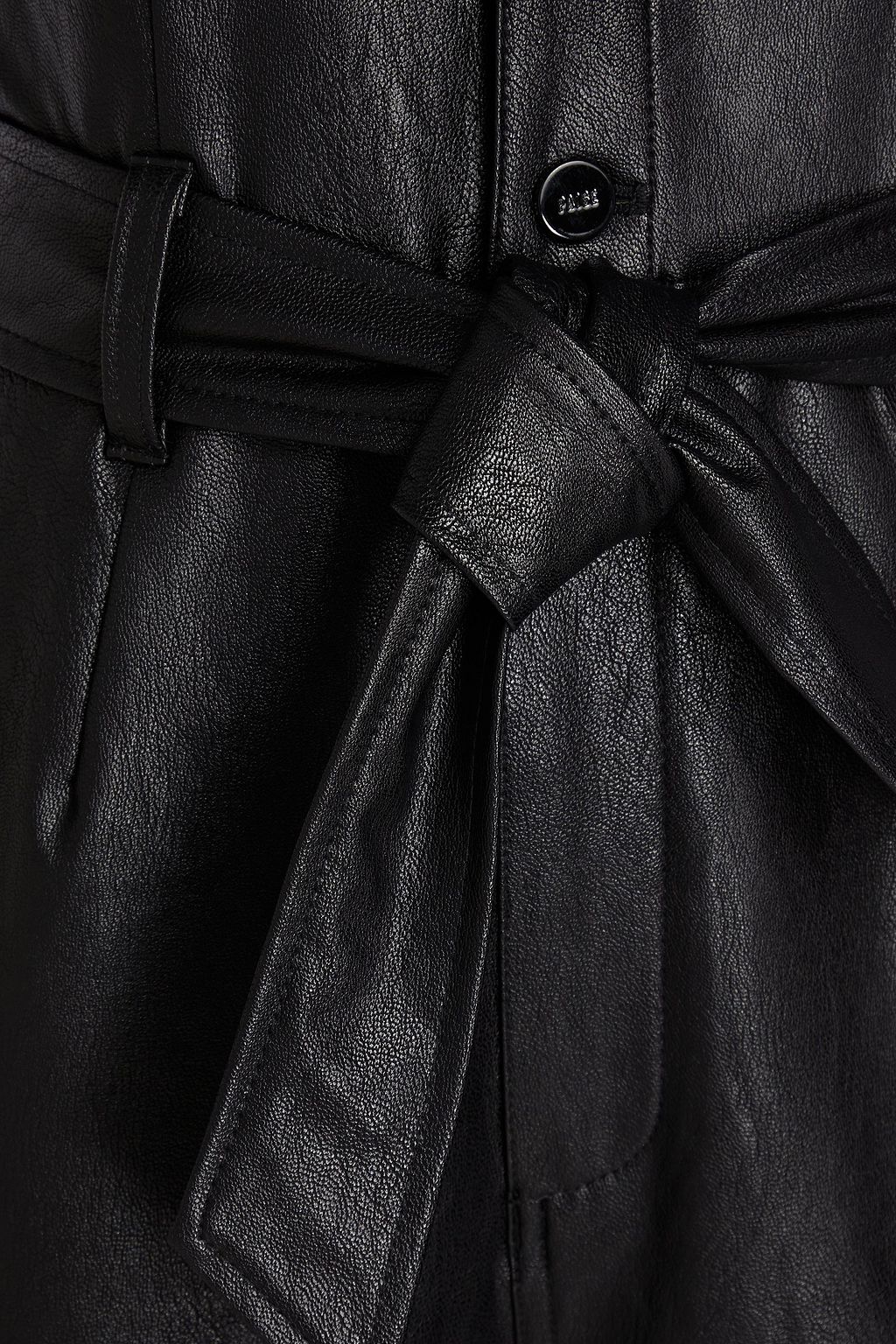 PAIGE Anessa Cropped Jumpsuit aus Kunstleder mit Gürtel